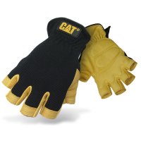 CAT fingerlose Handschuhe aus Leder Gel-gepolstert Gelb