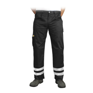 Work trousers with reflective stripes