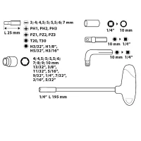 41 tlg. Schraubendrehersatz T-Griff 1/4" Magnetisch
