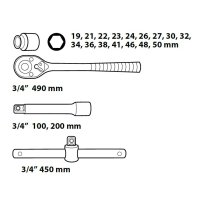 20 tlg. Steckschlüsselsatz 19 - 50 mm 3/4