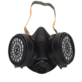Demi-masque de protection respiratoire avec filtres a1b1e1k1p3