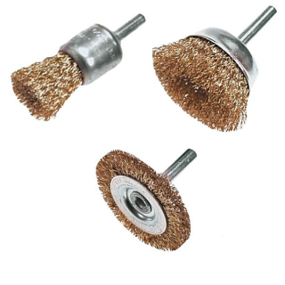 3 pcs brass wire brushes