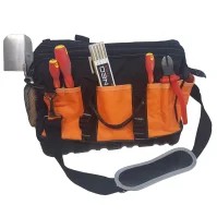 Profi Werkzeugtasche mit Schultergurt mit 23 Taschen