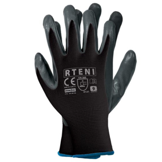 Work gloves with nitrile - coating black