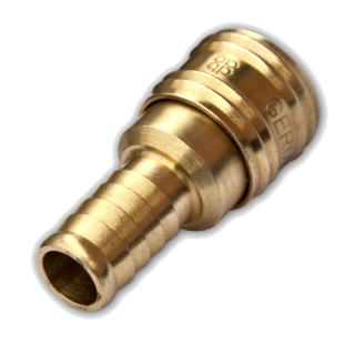 Compressed air coupling with plug nipple in various sizes. Sizes