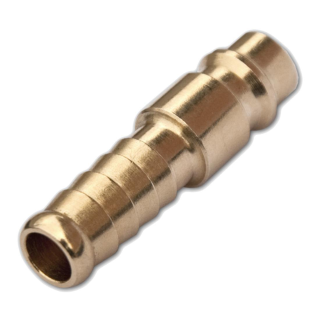 Compressed air hose connection with plug nipple in various sizes. Sizes