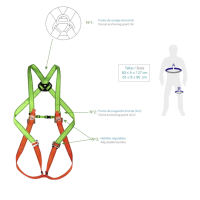 Safety harness holder green/orange en 361