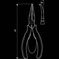 45° abgewinkelte Präzisionszange mit Nylonfeder 140mm 25 Jahre Garantie