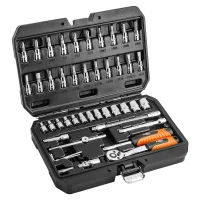 NEO TOOLS Steckschlüsselsatz 1/4", 46-tlg., CrV-Stahl