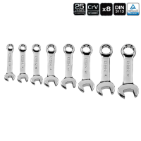 Professional open-end wrench short 8-19 mm CrV 25 years...