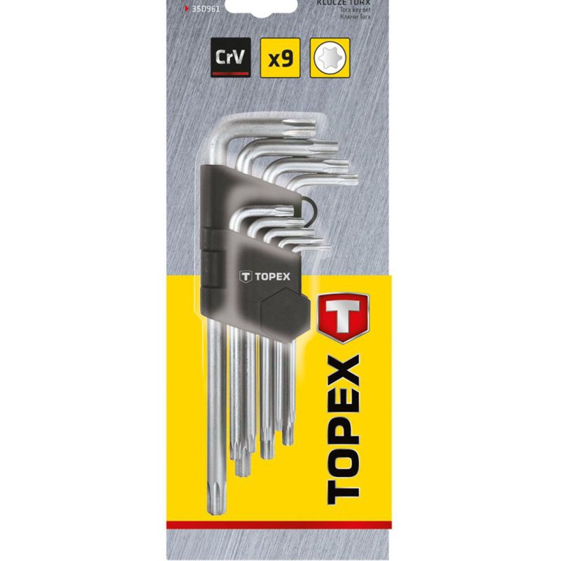 Torx Winkelschlüssel TORX Winkel Schraubendreher Satz 9-tlg T-10-T50 S2-Stahl 