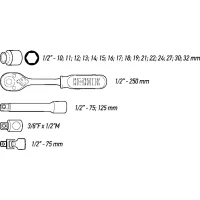 Ratschenkasten-Set 21 tlg. 1/2"