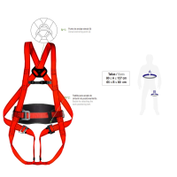 Fall arrest harness with back support and plastic case