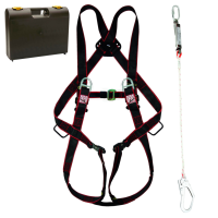 Professional safety harness with strap fall arrester in...