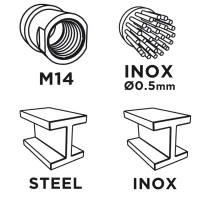 Graphite Drahtbürste für Flex 100mm x M14, Edelstahl