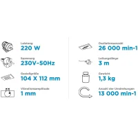 Graphite Exzenterschleifer 220 W, 104 x112 mm