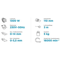 Elektrohobel 1300W, 16500 min-1