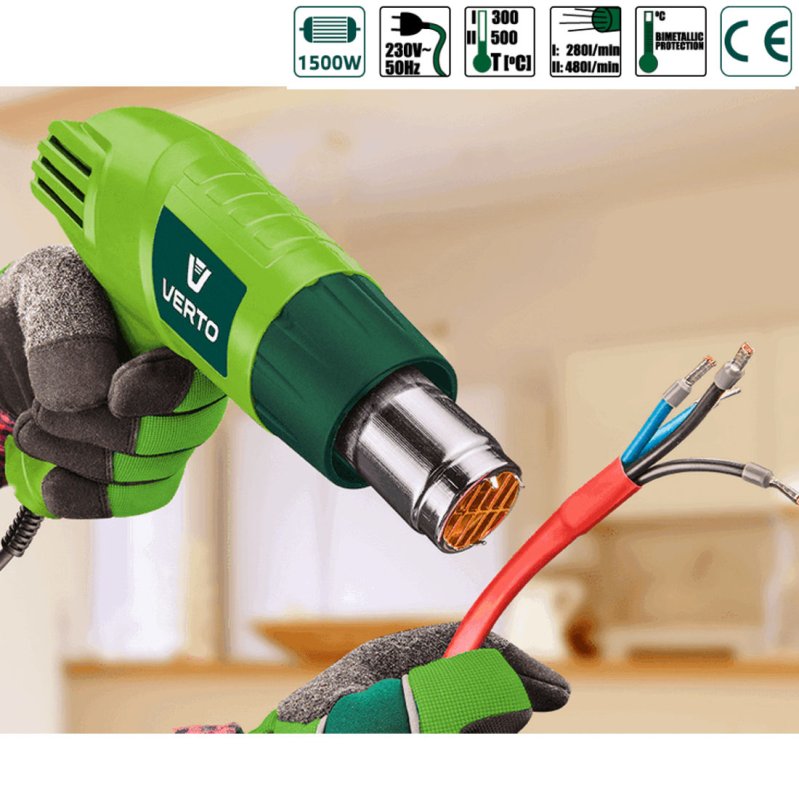 Heißluftpistole max 1500W Heißluftfön 350°C bis 550°C Heißluftgebläse 230V 50Hz