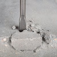 flachmeißel meißelt in beton