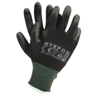 Work gloves pu coating black