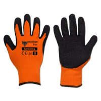 Professional winter work gloves latex coating orange