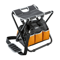 Folding stool with tool bag