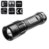 led flashlight, 200 lm, waterproof, zoom
