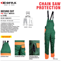 Salopette de protection contre les coupes Pantalon de forêt classe 1