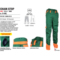 Cut protection trousers forestry trousers class1