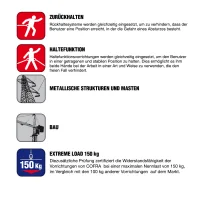 Sicherungsseil 4,0m mit beweglicher Seilbremse MYGRAB
