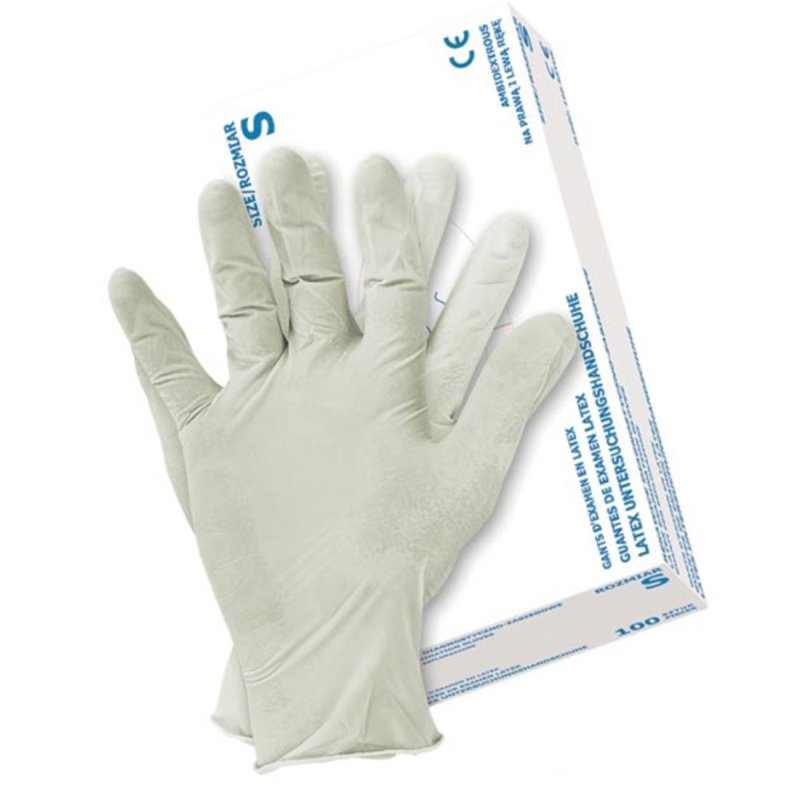 Einmal-Handschuhe aus Naturlatex hygienischer Gesundheitsschutz,Größe M 100 St. 
