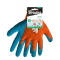 Kids work gloves with latex coating orange/blue