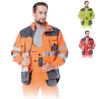 Work jacket with reflectors red, orange or yellow