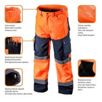 Softshell-Warnschutzhose mit Reflektionsstreifen orange M