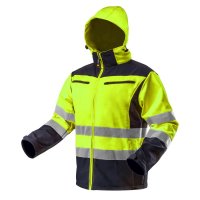 Softshell-Warnjacke mit Reflektionsstreifen neongelb L