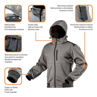 Softshell jacket wind-waterproof grey/black