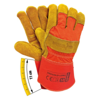 Leather work gloves with fleece lining