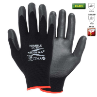 Work gloves pu-dex polyurethane black
