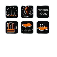 Warnschutzjacke aus Polar Fleece 280g/m² orange L
