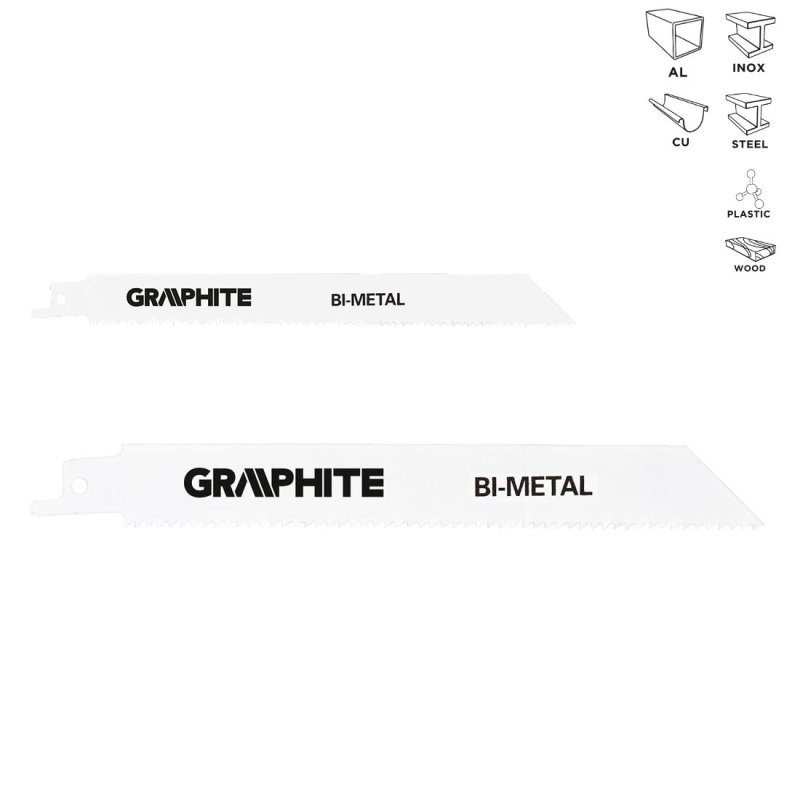 2 x Graphite Ersatzsägeblatt für Säbelsäge in versch. Größen