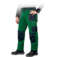 Work trousers green in different sizes. Sizes