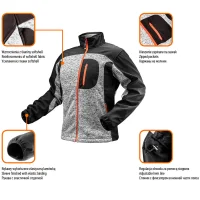 NEO Herren-Strickjacke grau mit Softshell