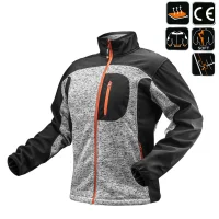 NEO Herren-Strickjacke grau mit Softshell