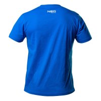 blaues arbeitsshirt von neo tools 100% baumwolle hintere ansicht mit logo