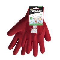 Kids work gloves with latex coating red