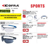 Cofra UV-Schutzbrille Innovatives Bügelverschluss farblos