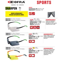 Cofra UV-Schutzbrille weiche Rutschfeste Bügel grau getönt