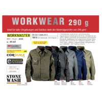 Cofra Arbeitsjacke STONE WASH mit vielen Taschen und Reflektionsstreifen braun 44