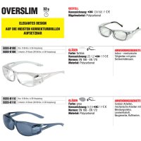 Cofra Schutzbrille für Brillenträger elegantes Design farblos