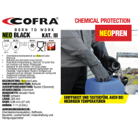 COFRA Gummihandschuhe aus Neopren/Latex, schwarz